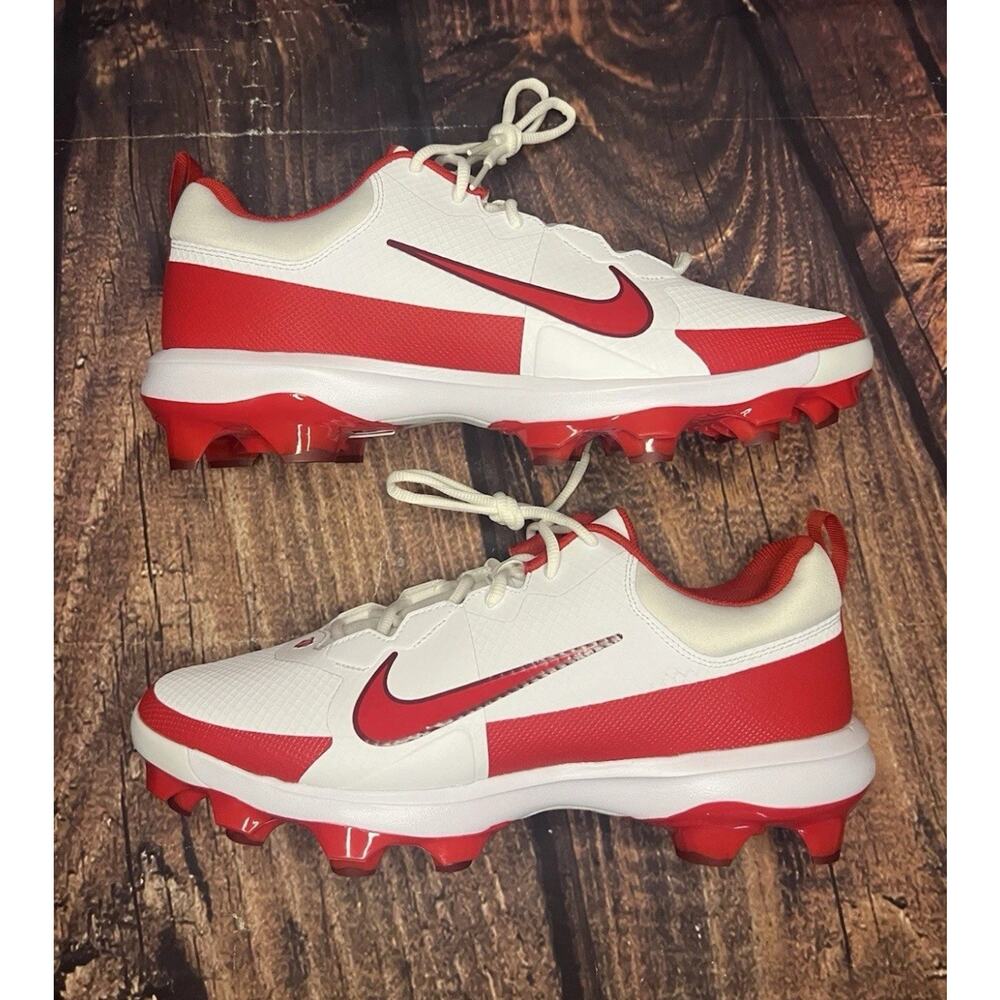 Nike Force Trout 9 Pro MCS Baseball Cleats White Red Men’s Size 14 (FZ0915-104)